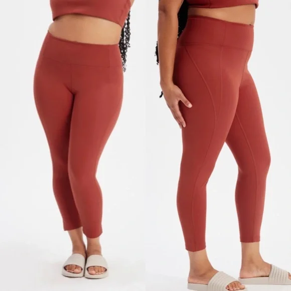 Girlfriend Collective Compressive High Waisted Leggings: Sedona/Ember (Rust) - Picture 5 of 13